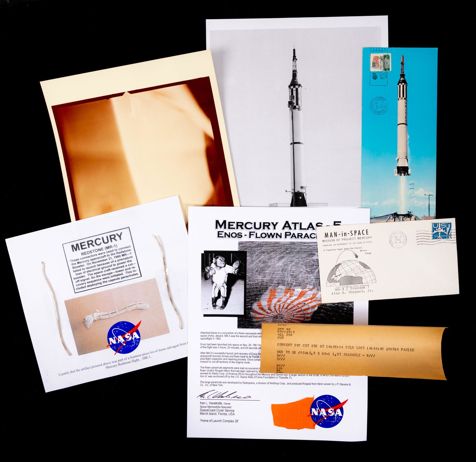 Group of Relics From Various Project Mercury Missions. (1 of 1)