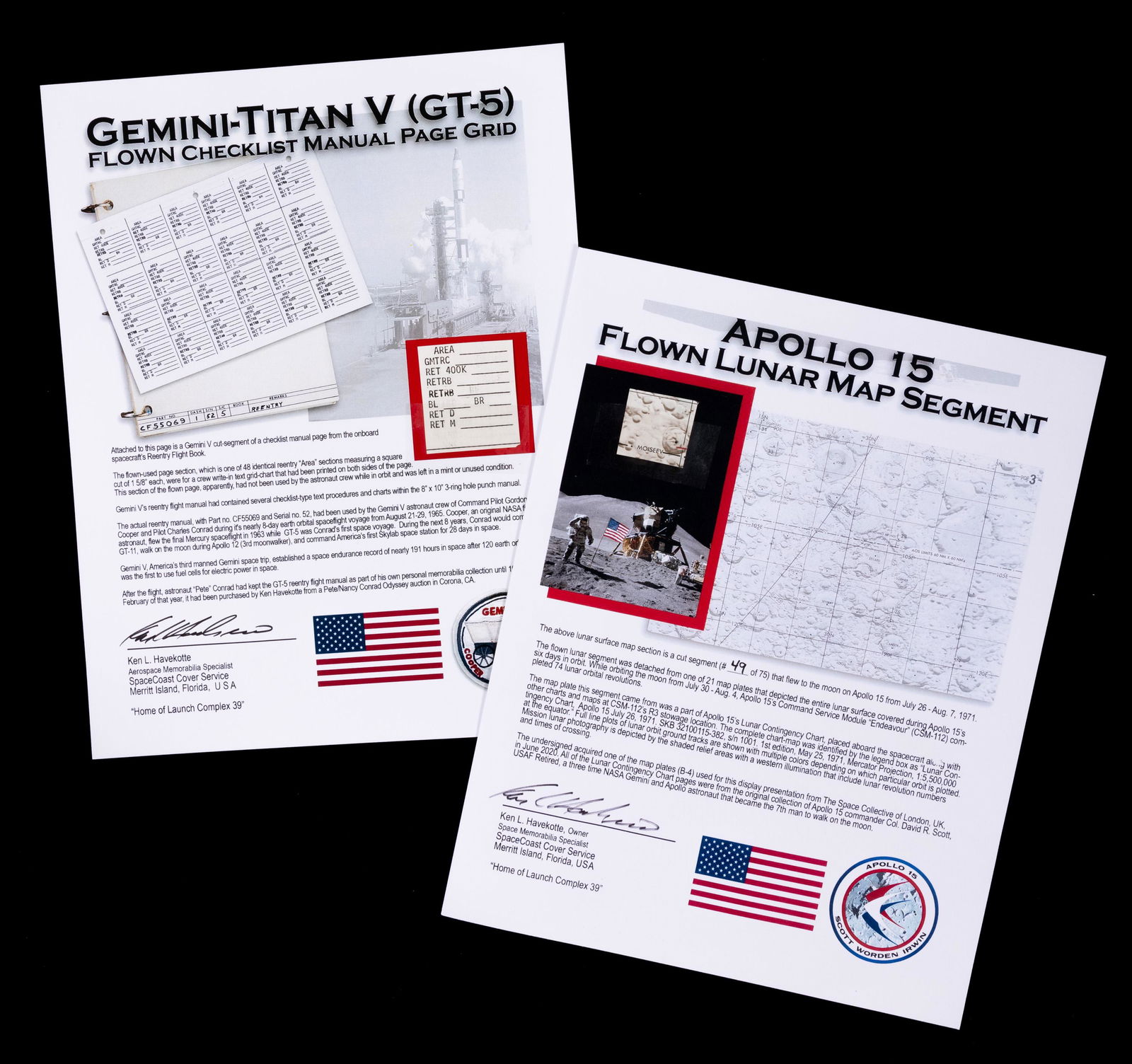 Flown Cut Segments From Gemini V and Apollo 15. (1 of 1)