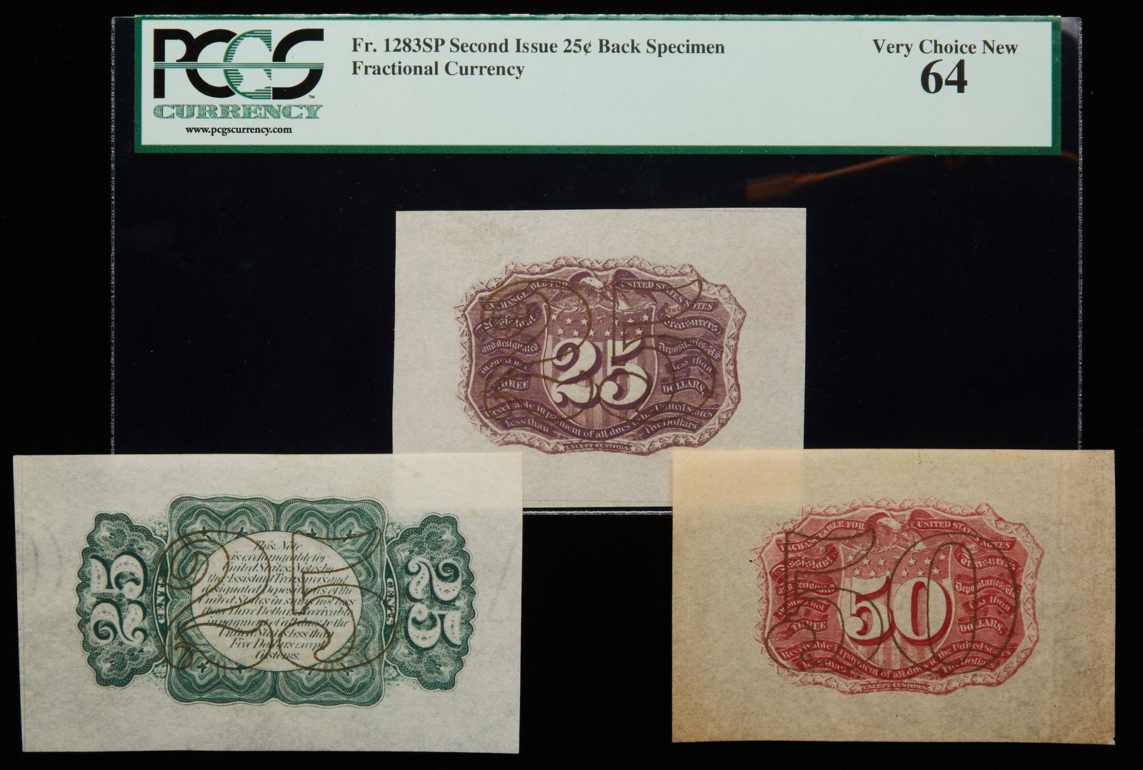 Trio of Fractional Wide Margin Specimen Backs. (1 of 1)