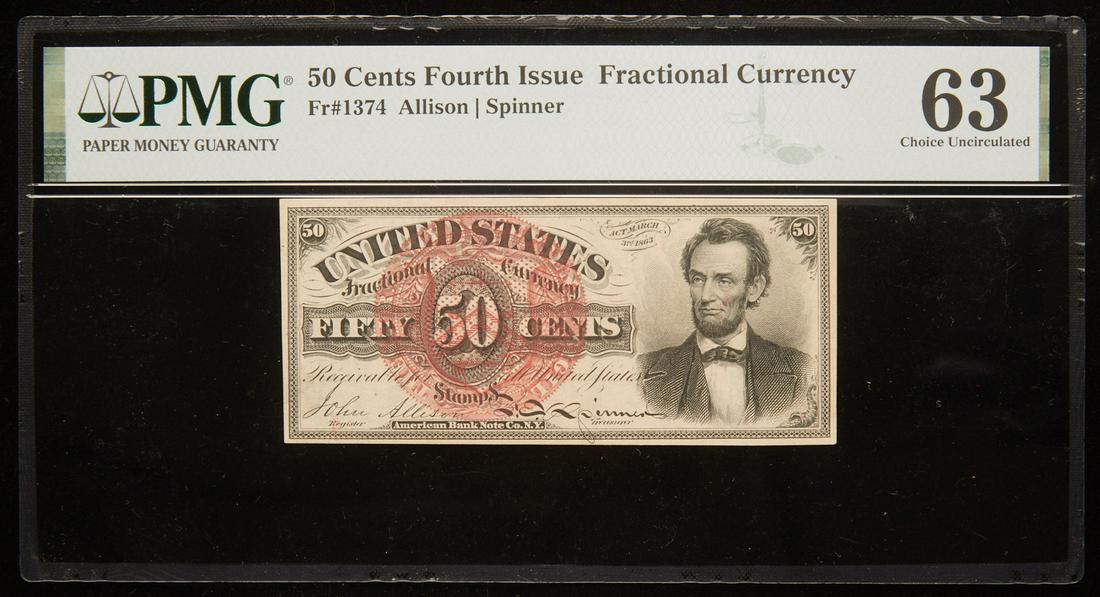 Fr. 1374. Fourth Issue Fractional Currency. PMG Choice (1 of 2)