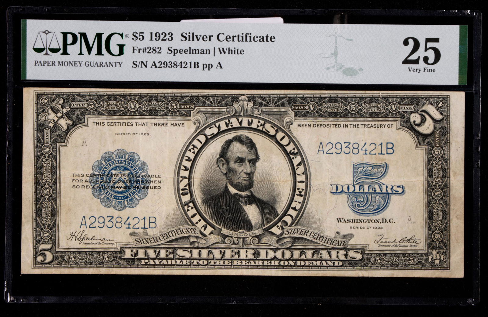 1923 $5 Silver Certificate. Fr. 282. PMG Very Fine 25 (1 of 2)
