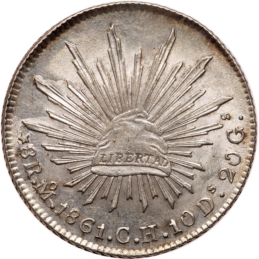 Mexico. 8 Reales, 1861-Mo CH. AU (1 of 2)