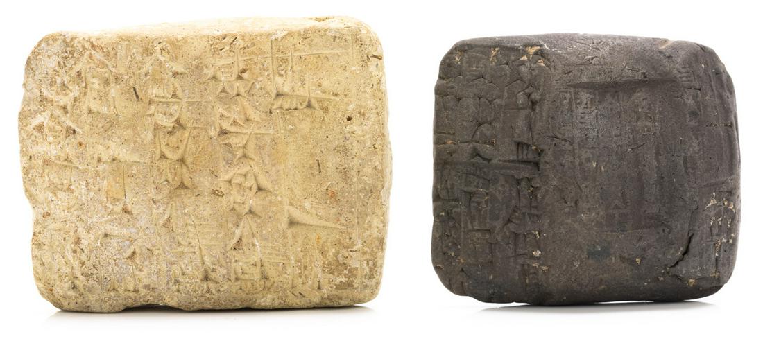 Pair of Ancient Cuneiform, Tablets in Sumerian and or Babylonian 200 B.C. to 1000 A.C. (1 of 1)