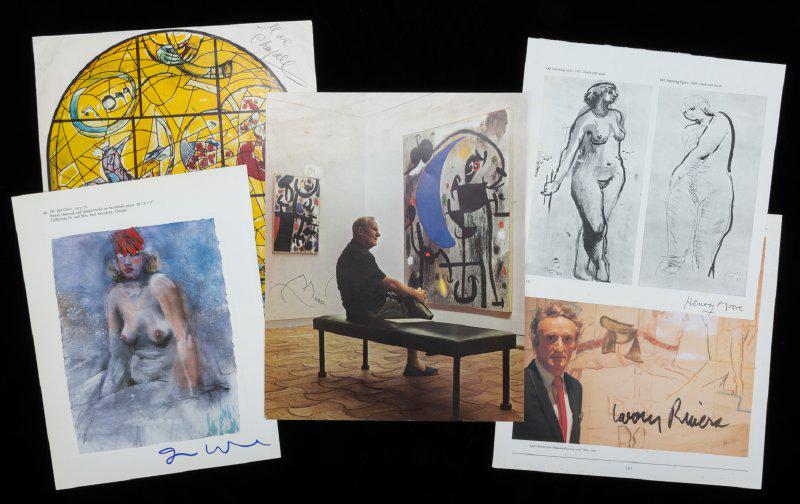 Artists: 12 Signatures by Brilliant, 20th Century Modern Artists : MirÂ¢, Chagall, de Kooning,: Artists: 12 Signatures by Brilliant, 20th Century Modern Artists : Miró, Chagall, de Kooning, Lichtenstein, Krasner, Rivers and More. Wonderful collection of 10 signed pieces, most perfect cand