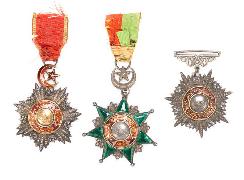 Three Silver Turkish Medals: 4th Class Order of Medjidie and High Order of Honor Medal (1 of 1)