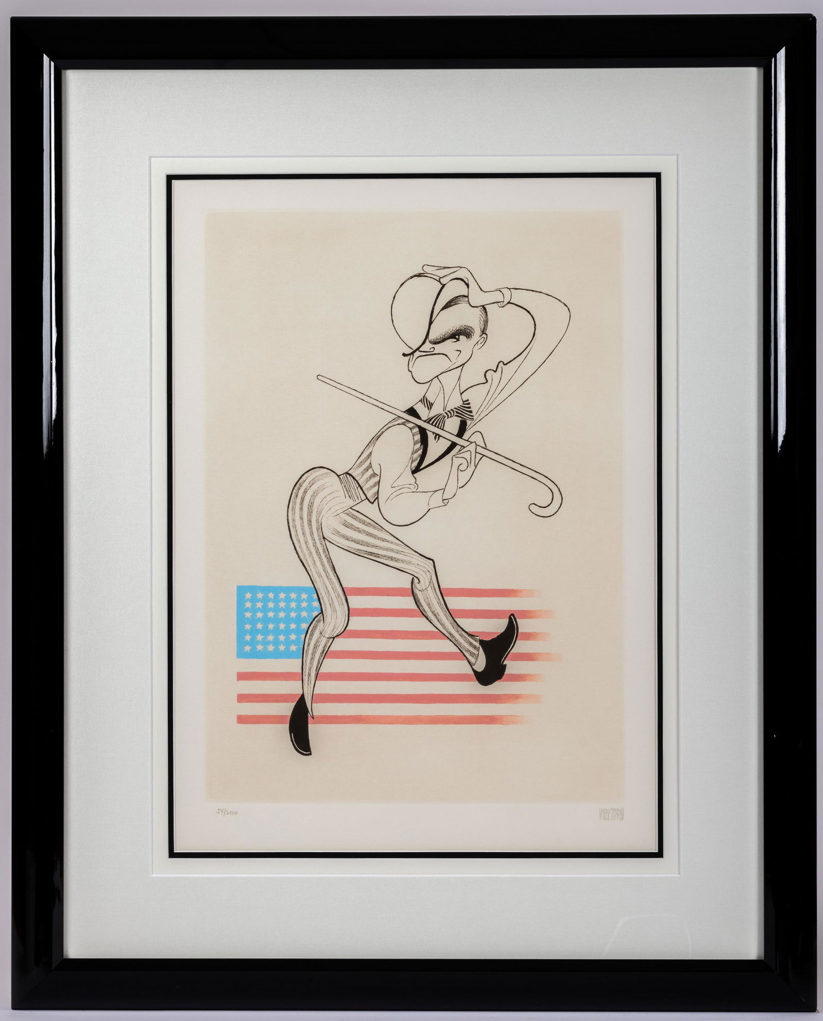 Hirschfeld, Al. "James Cagney, Yankee Doodle Dandee" Signed & Numbered Lithograph (1 of 1)