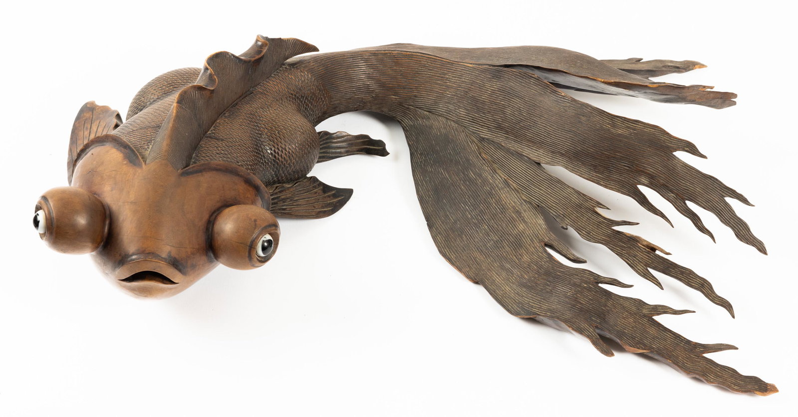 Outstanding Vintage, Japanese Hand Carved Rosewood Koi Fish 24" in Length. Extremely Scarce in This: Outstanding Vintage, Japanese Hand Carved Rosewood Koi Fish 24" in Length. Extremely Scarce in This Size, Beautiful Craftsmanship. Exceptional vintage Japanese hand carved rosewood koi fish complete w