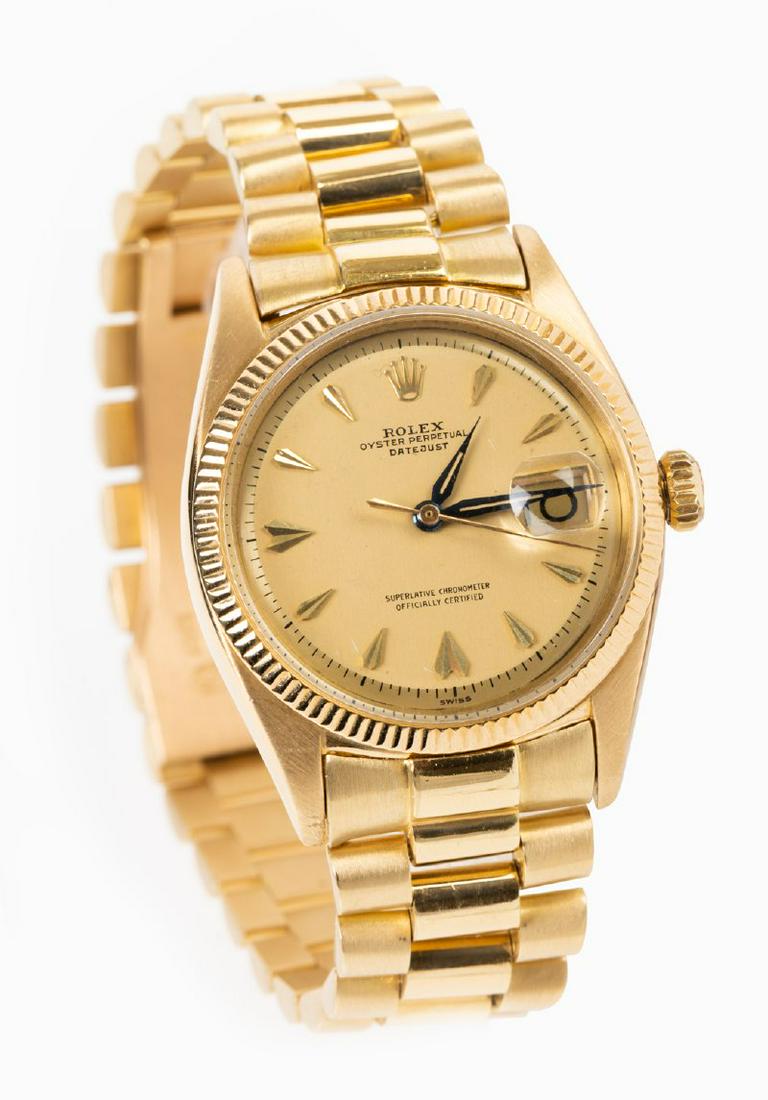 Men's 18K Yellow Gold Rolex Oyster Perpetual Datejust Model 6605 (1 of 1)