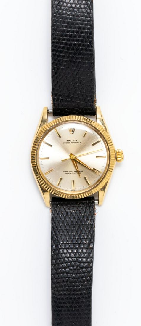 Men's Vintage 14K Yellow Gold Rolex Oyster Perpetual ca. 1960s Model 1005 with Original Lizard Band (1 of 1)