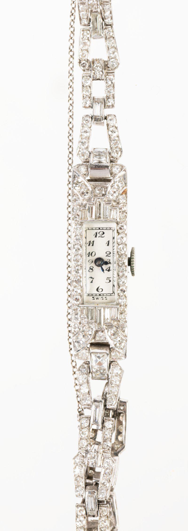 Lady's Vintage/Antique Platinum and Diamond Bracelet Watch (1 of 1)