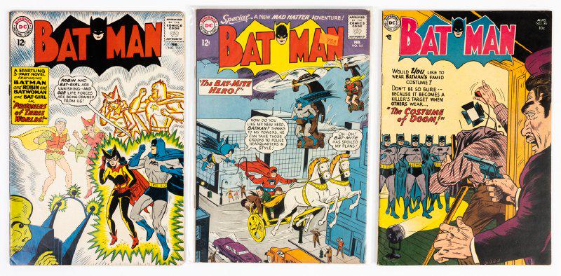 Batman No.85 D.C. Comics 1954, No.153 D.C. Comics 1963 and No.161 D.C. Comics 1964. (1 of 1)