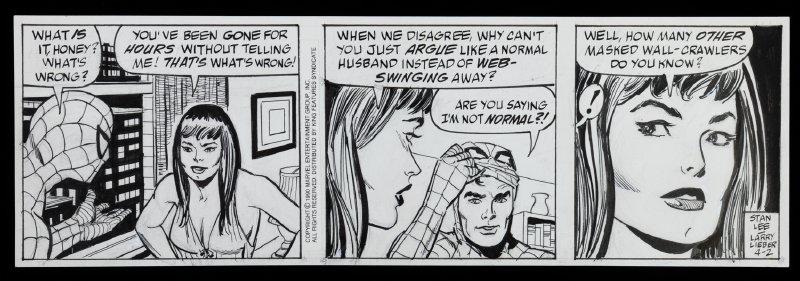 The Amazing Spider-Man Original Comic Strip Art 4-2-1990 (1 of 1)
