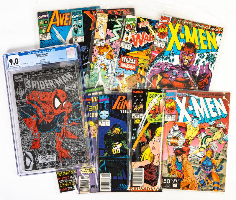 Spider-Man #1 Marvel 1990 Silver Edition CGC 9.0 Off-White To White Pages Plus 35 Comics Of Various (1 of 1)