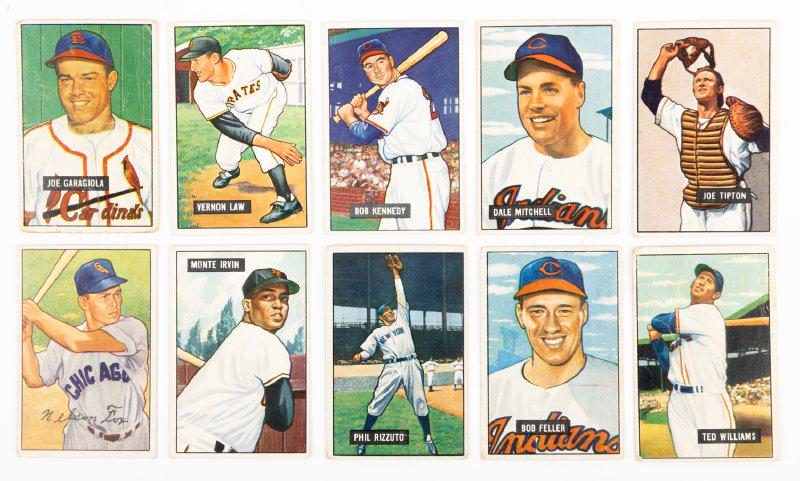 Twenty-Five (25) 1951 Bowman Baseball Cards and Two (2) 1952 Cards including Hofs Williams, Feller, (1 of 1)