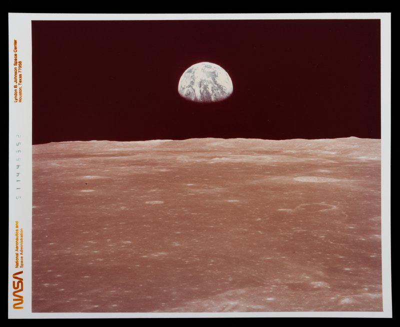 Apollo 8 Earthrise Original NASA Worm Logo Photo (1 of 1)