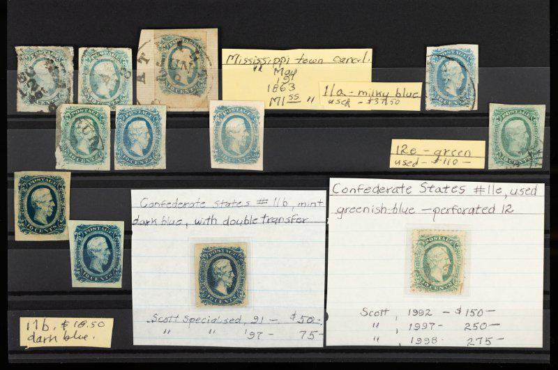 1863-64 Confederate States 10â€º Used Group (1 of 1)