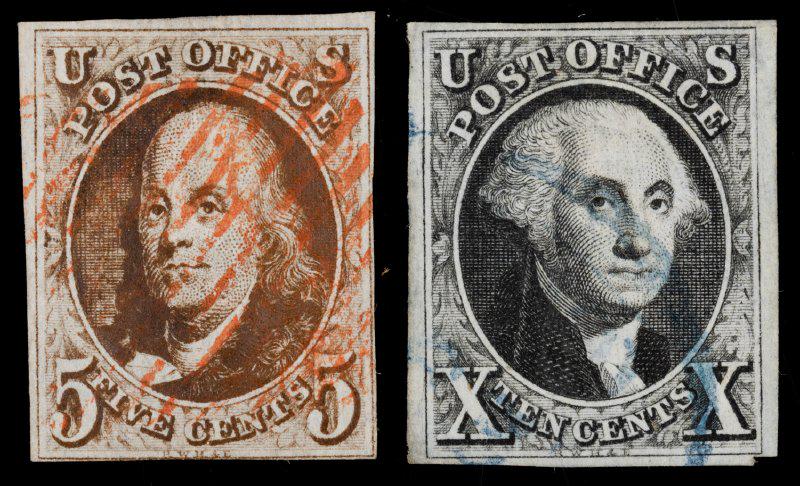 1847, 5â€º red brown and 10â€º black (1 of 1)