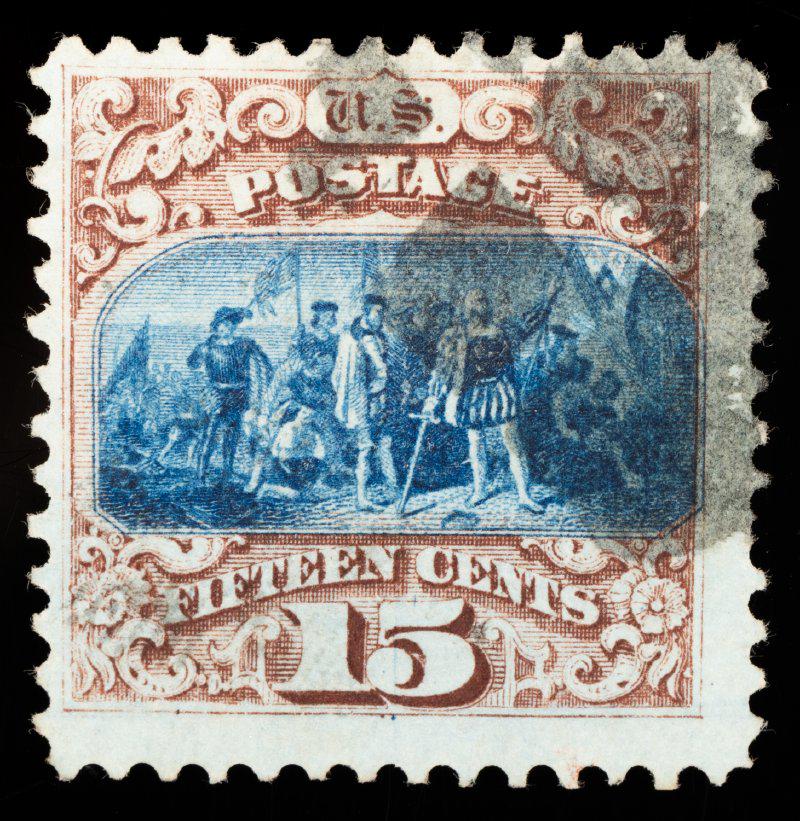 1869, 15â€º brown & blue, type I (1 of 1)