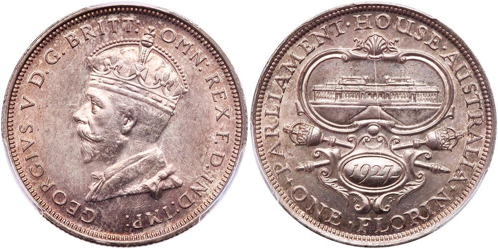 Australia. Florin, 1927. PCGS MS63 (1 of 1)