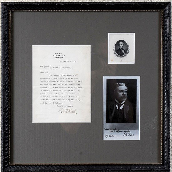 Lincoln, Robert Todd: Lincoln, Robert Todd (1843-1926) Son of President Abraham Lincoln and Mary Todd Lincoln; secretary of war, and minister to the Court of St. James. Typed Letter Signed ("Robert T. Linco