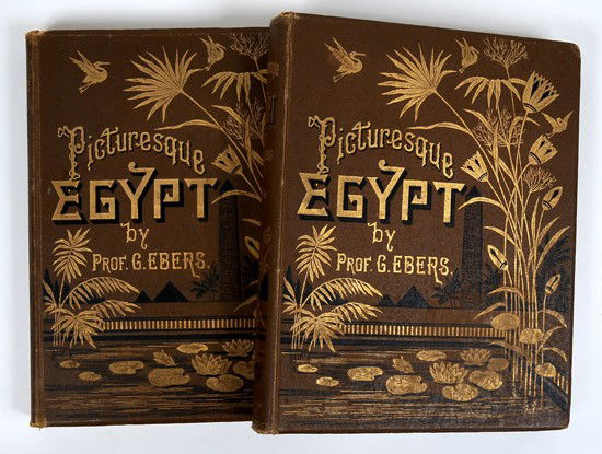 Egypt, Descriptive, Historical, and Picturesque by: Egypt, Descriptive, Historical, and Picturesque by G. Ebers (1878-1879). Complete in 2 large folio volumes. Translated from the original German by Clara Bell. Condition of the books are Fine o