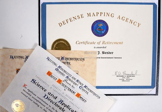 Apollo Program, c1969, NASA & Defence Mapping Age: Apollo Program, c1969, NASA & Defence Mapping Agency Award Certificates. Lot of about 20 different award certificates including: Group Achievement Awards from the "Manned Spacecraft Center", &