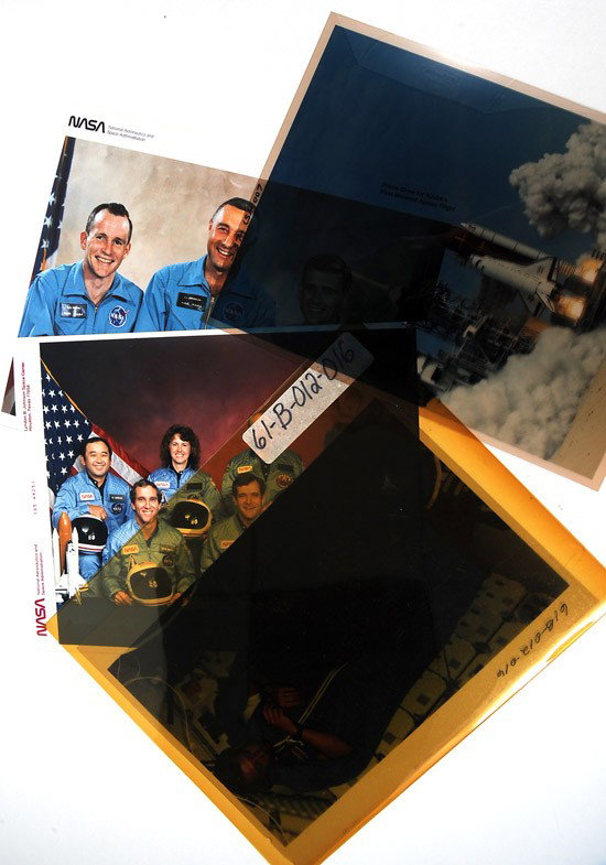 Shuttle Program, c1990s, NASA Glossy Photos & Neg: Shuttle Program, c1990s, NASA Glossy Photos & Negatives. A clean lot that includes about 45 Johnson Space Center Shuttle glossy photos (Including STS-51L and Apollo 1) as well as about 8 NASA 