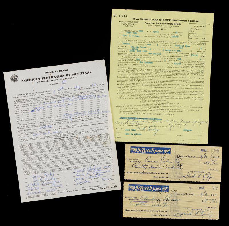 Ruby Jack: Two Signed Contracts from 1961 and Two Signed Check from 1950 (1 of 1)