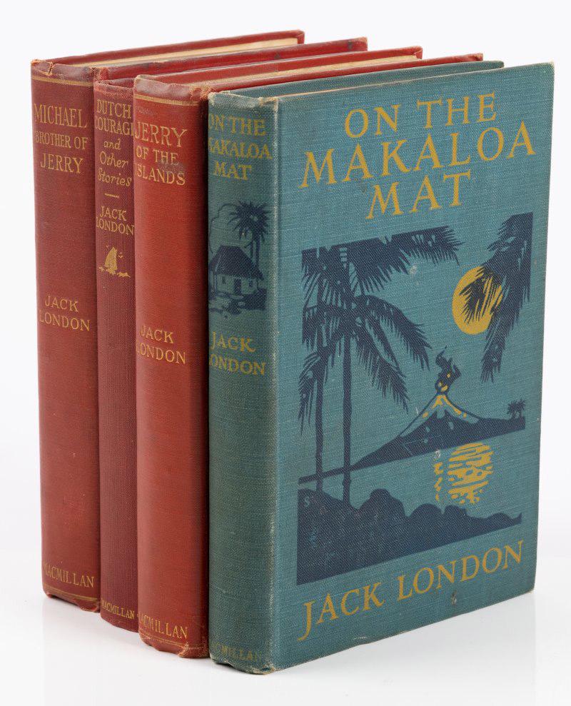 London, Jack. Jerry of the Islands, Michael Brother of Jerry, On the Makola Mat and Dutch Courage,: London, Jack. Jerry of the Islands, Michael Brother of Jerry, On the Makola Mat and Dutch Courage, All First Editions. (1876-1916) Prolific American author, essayist journalist and a passionate activi