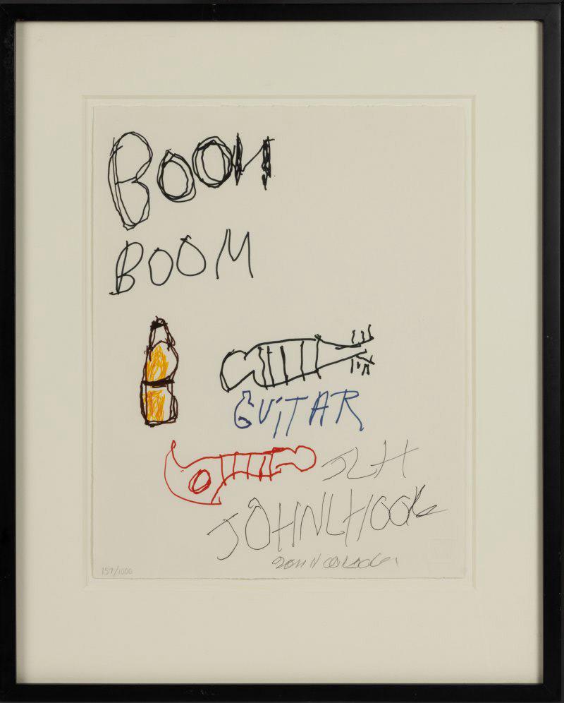 John Lee Hooker: Autograph Signed in Pencil on Limited Edition Lithograph of his Original Work (1 of 1)