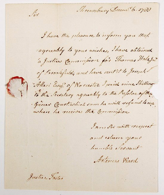 Ward, Artemas: Ward, Artemas (1727-1800) American Revolutionary War commander; named commander-in-chief of the Massachusetts Bay militia in 1774; on June 16, 1775 made second in command to George Washington 
