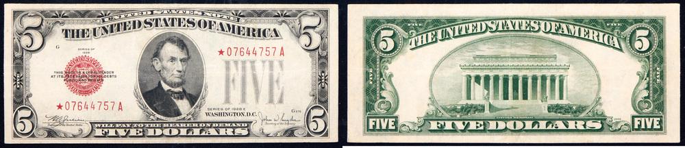 Seven tough to locate $5 LT Star Notes (1 of 1)