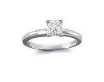 Princess Cut Diamond Solitaire Ring: Appraisal for .55 Carat Diamond in14K white gold tiffany setting with pinched shank. The diamond is G color and SI-1 Clarity. 2006 appraisal $3650.