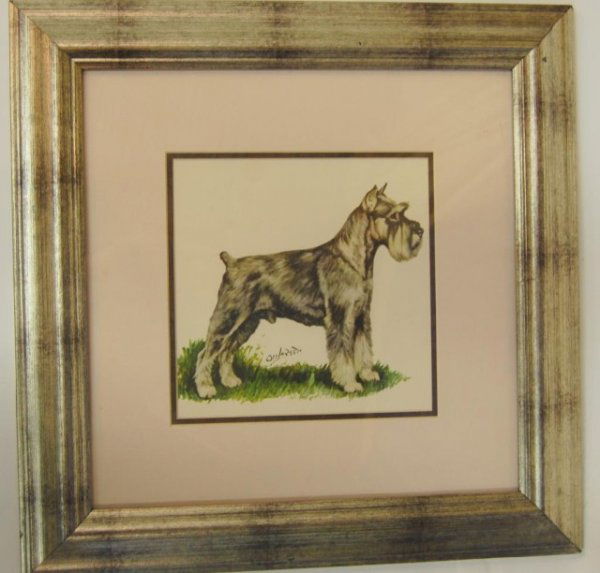 Ole Larsen vintage print of a Scottie Dog: 19 square