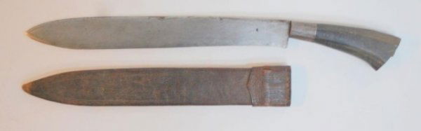 Machete in Leather Sheath