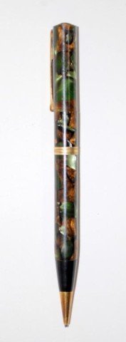 Waterman #94 Moss Agate Mechanical Pencil: Celluloid, circa 1935