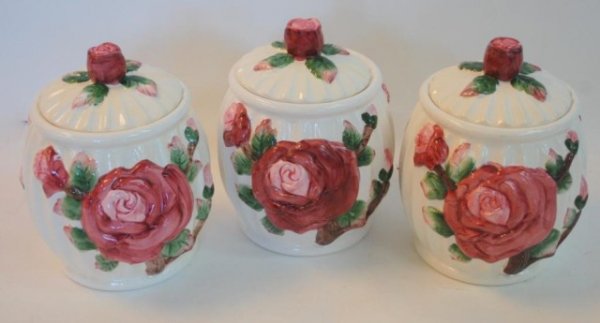 3 Hand Painted Cookie Jars