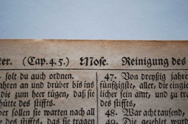 1776 Saur Bible Gun Wad Leaf-Numbers: 1776 Saur Bible "Gun Wad" Leaf-Numbers, (Leviticus) Lividicus Chapter 5 and beginning Ch 6 Book Numbers, end of (Leviticus) Lividicus. Christopher Saur II, Germantown, Pa. following in his father's fo