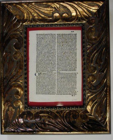 1492 Incanabula Leaf: 1492 Incanabula Leaf Leaf from "Summa Angelica de Casibus Conscientiae" . Written by Angelus de Clavasio (1411-1495). Printed by Georgius Arrivabenus, Venice 1492. With Rubricated 'N' and faint illumi