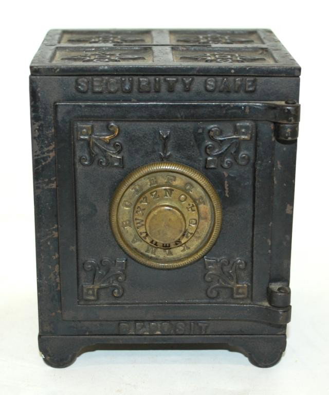 Security Safe Cast Iron Bank with Combination Lock: 4.75" tall