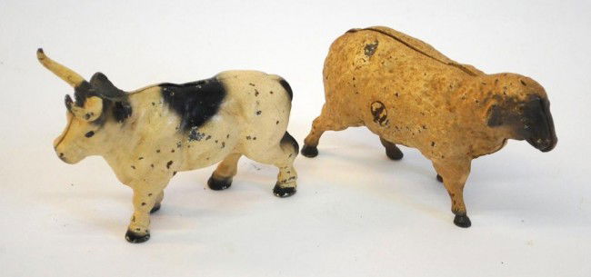 Cast Iron banks- Bull and Sheep