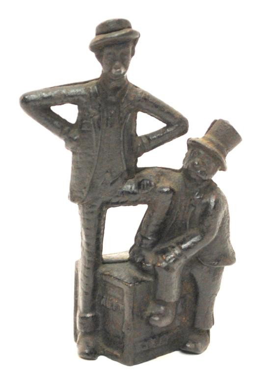 Mutt & Jeff Still Bank: Cast Iron. Glued Repair to lower portion.