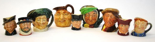 9 Royal Doulton Toby Mugs