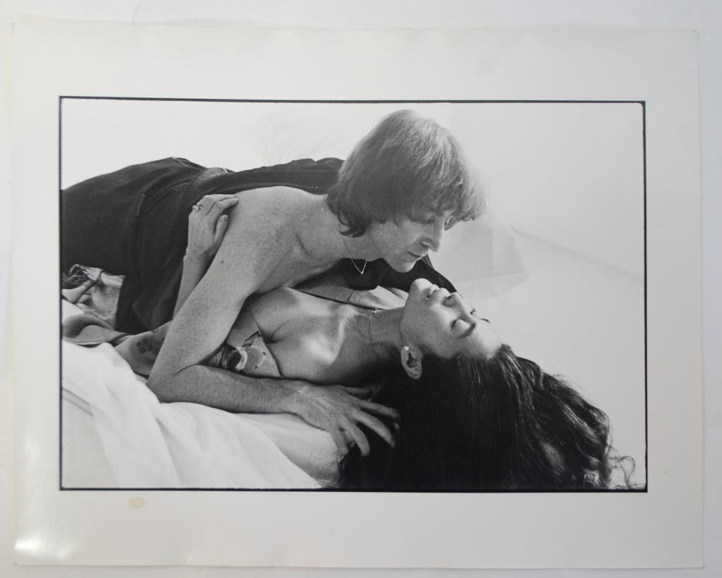 John Lennon & Yoko Ono Photo by Tannenbaum: Photo taken by John Lennon and Yoko Ono's personal photographer, Allan Tannenbaum. Signed verso by him, with copyright date 1981. 11" x 14"
