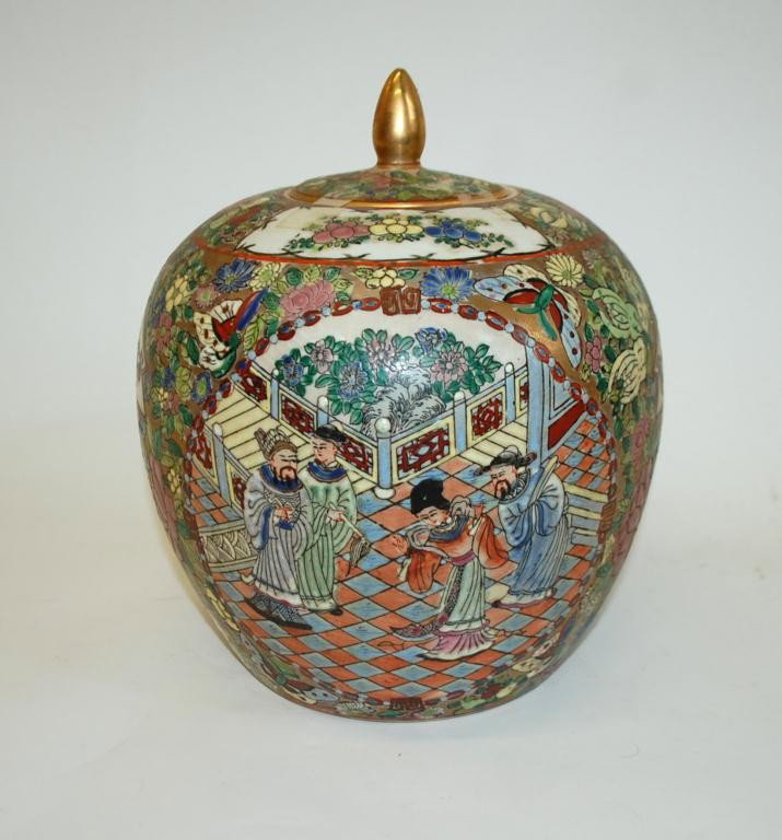 Rose Medallion Large Ginger Jar: 10" tall