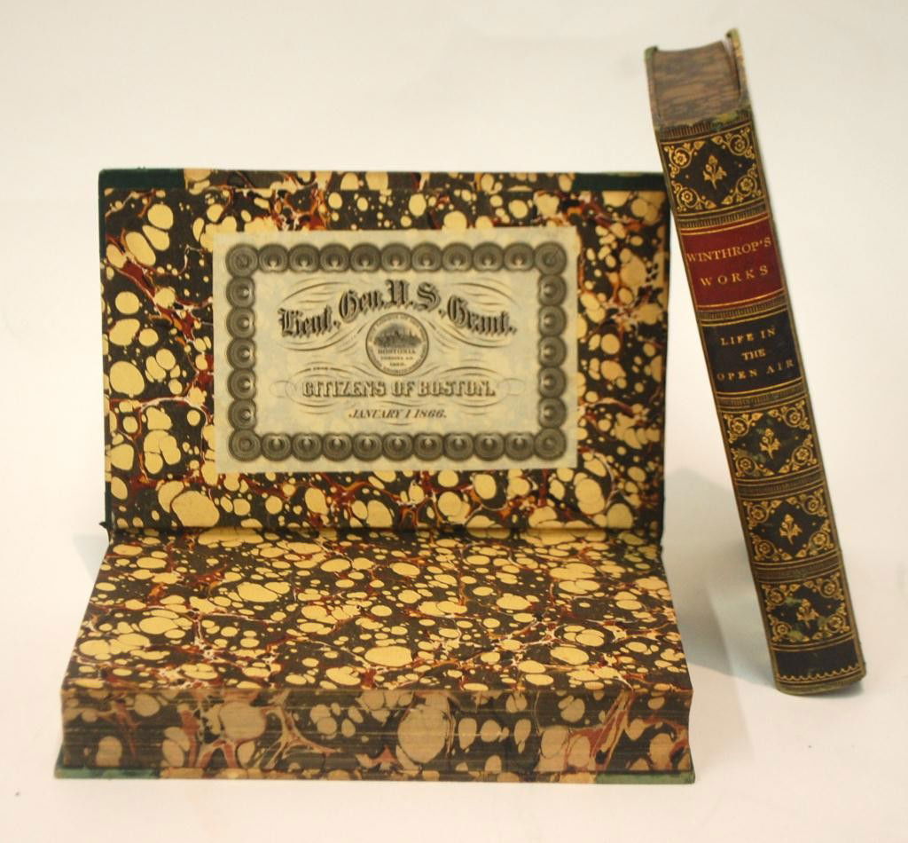 Gen. US Grant's Personal Library-2 Books: Gifted to General Ulysses S. Grant by the City of Boston in honor of Lee's service to the Union. Each volume has a bookplate which reads ""Lieut. Gen. U. S. Grant. Citizens of Boston, January 1, 1886.