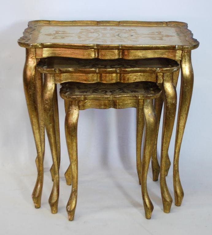 Gilt Gesso Nesting Tables