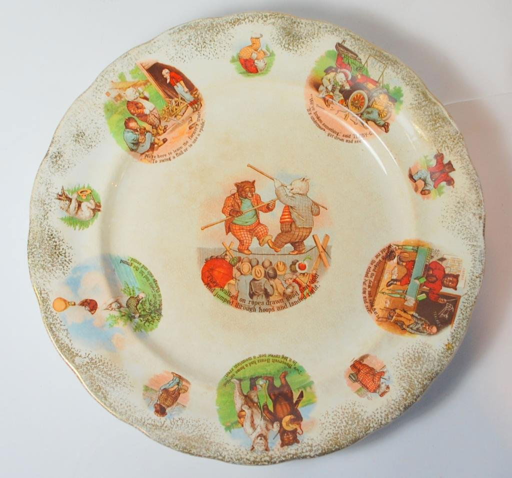 1906 Buffalo Pottery Roosevelt Bears Plate: 250