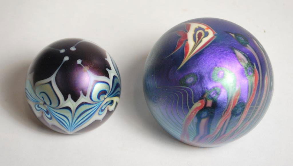 2 Orient & Flume Artglass Paperweights: from 1976, 47 and 91