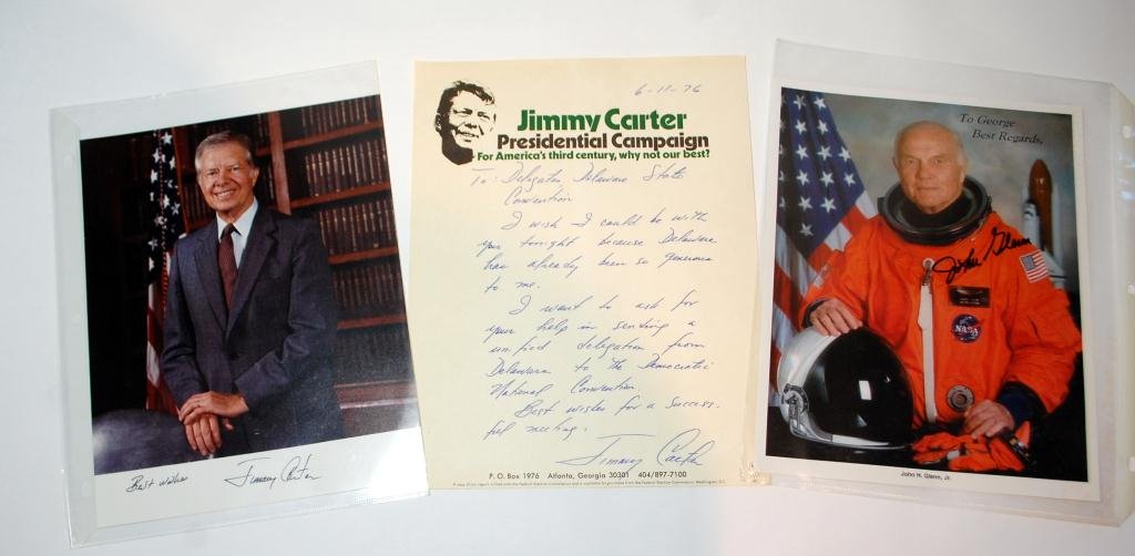 Jimmy Carter and John Glenn Autographed Photos: 336